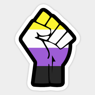 Black Lives Matter Fist LGBT Non-Binary Flag Sticker